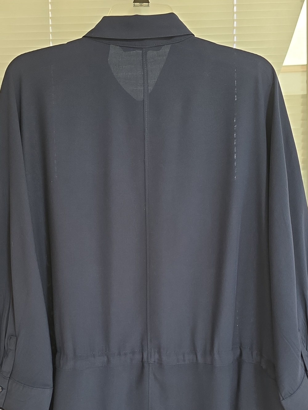 Zac & Rachel Navy Button-Front Drawstring Tunic - Picture 6 of 7